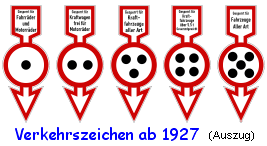 historische-verkehrszeichen von 1927 mit Punkten