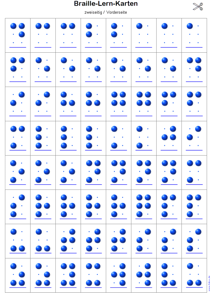 Braille-Lernkarten zweiseitig