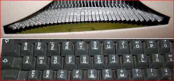 Braille-Schreibmaschine mit Normal-Tastatur