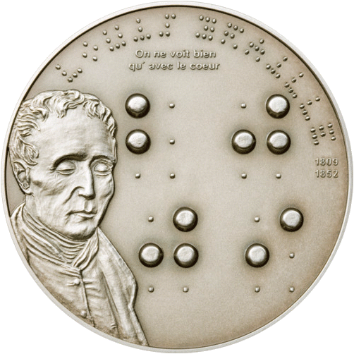 Braille coin with fakoo (front side shown)