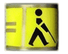 Blinden-Armbinde Österreich neu - Blinden-Logo, schwarz auf gelbem Grund