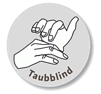 offizielles Logo fr Taubblinde: zwei kommunizierende Hnde (Nieen)