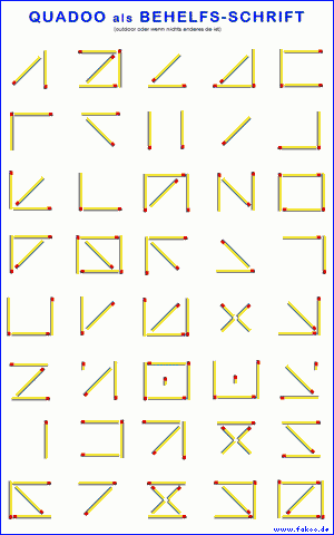 Quadoo-Alphabet aus Streichhlzern