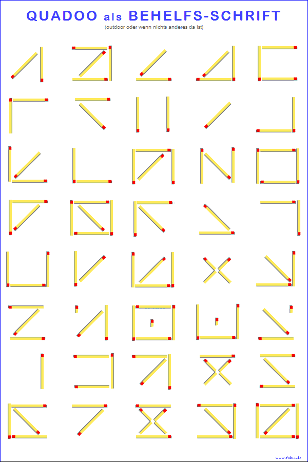 Quadoo-Alphabet Streichhölzer