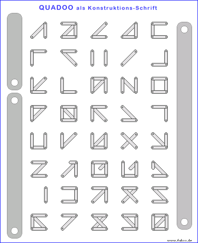 Quadoo-Alphabet als Konstruktions-Schrift verstärkt
