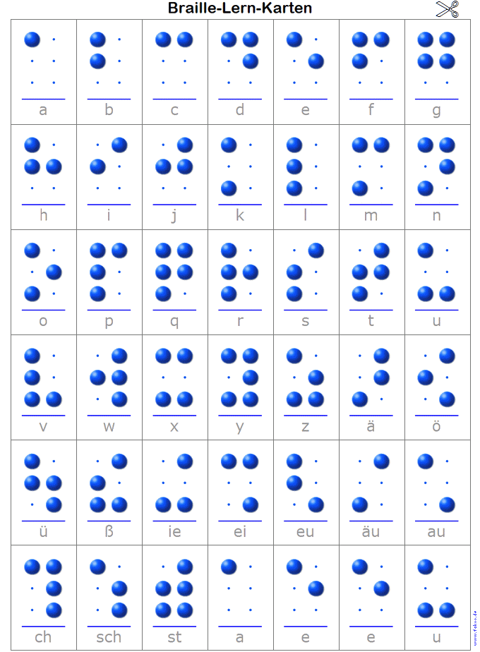 Braille-Lernkarten einseitig