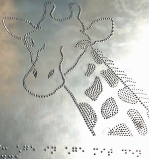 Blechtafel m it einem Tastbild