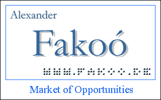 Namensschild Alexander Fako englisch