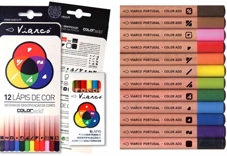 Colored pencils with ColorAdd markings (12-pack) from Portugal