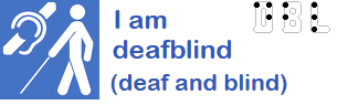 Deafblind logo + I'm deafblind (deaf + blind)