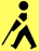 Logo 'Man with blind stick, black on yellow' Austria