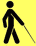 Logo 'man with cane black on yellow' neu