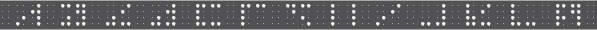 Quadoo Alphabet on a braille display A - M