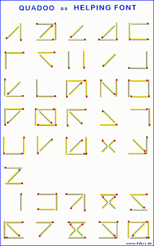 Quadoo Alphabet from matches