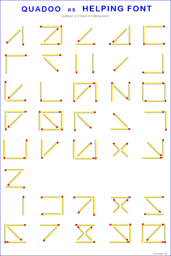 Quadoo-Alphabet Streichhölzer