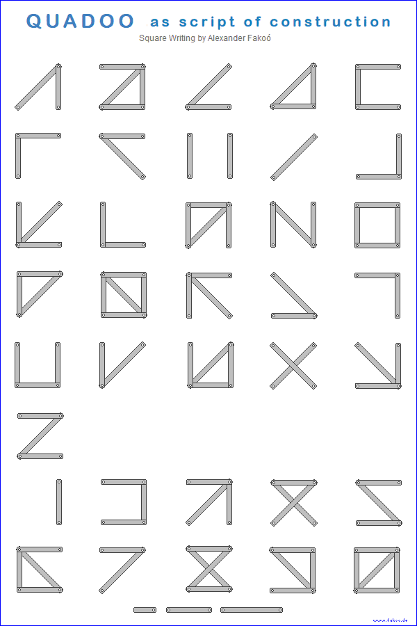 Quadoo-Alphabet als Konstruktions-Schrift