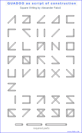 Quadoo-Alphabet als Konstruktions-Schrift klein