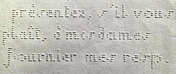 tactile decapoint sample, extract from a letter