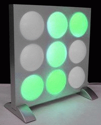 LED Tischleuchte als Fakoo-Lampe, Anzeige des Buchstaben S
