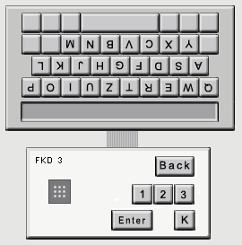 Fakoo-Deafblind-Communicator FDC 3, bestehend aus Tastatur + Anzeige für den Assistenten und Dreier-Tastatur + Fakoo-Zelle für den Taubblinden