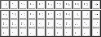 Sondertastatur mit nur 10 Ziffern, 30 Buchstaben und 4 Satzzeichen in Fakoo-Beschriftung