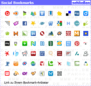 Iconsammlung von Social-Bookmark-Anbietern