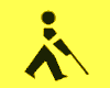 Blinden-Armbinde mit Blinden-Logo, schwarz auf gelbem Grund