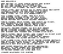 Gedicht Erlkönig (siehe erlkoenig.txt) in Mikroschrift, Druckgröße nur 46 mm (Höhe) x 53 mm (Breite)