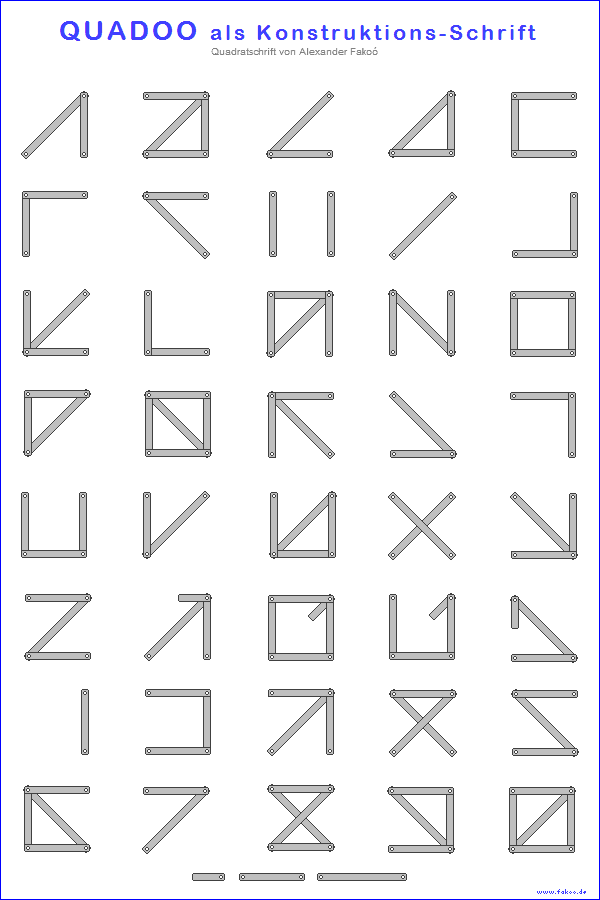 Quadoo-Alphabet als Konstruktions-Schrift
